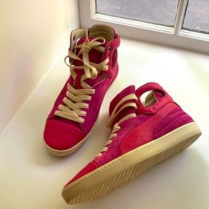Alexander McQueen Puma Hot Pink High Top Sneakers